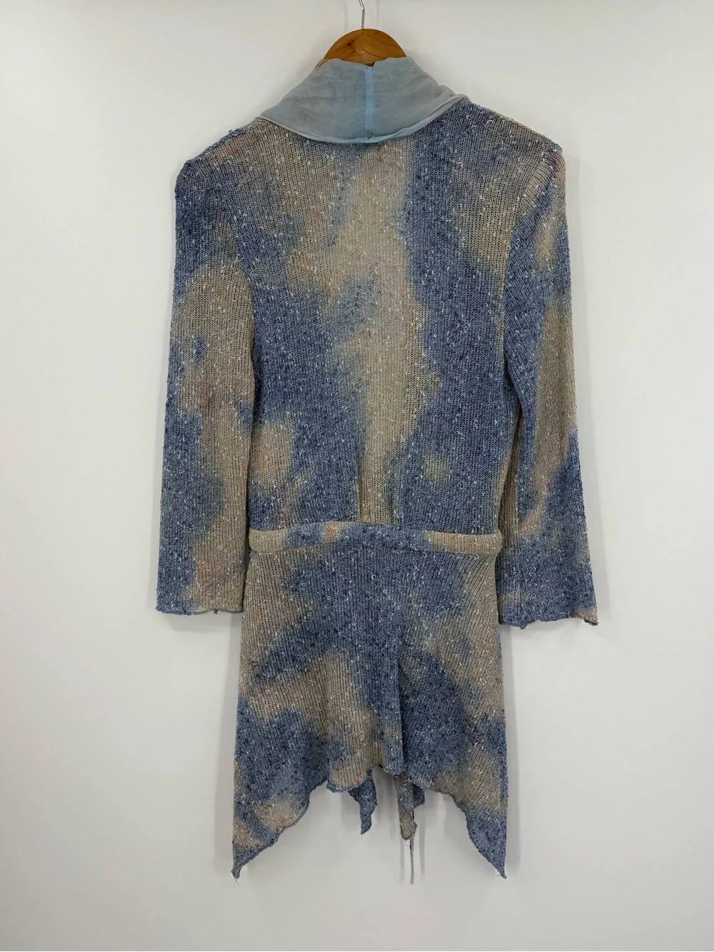 Alberto Makali Floral Trim Tie Front Cardigan | Blue Multi | Medium